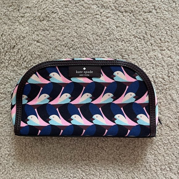 kate spade Handbags - Kate Spade *Geo Bird* Dome Canvas Travel Case | Makeup Bag | Pen Pouch | EUC